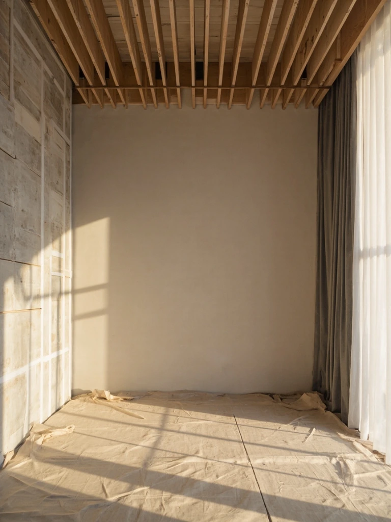 A mid-build renovation site with custom timber joinery being installed.